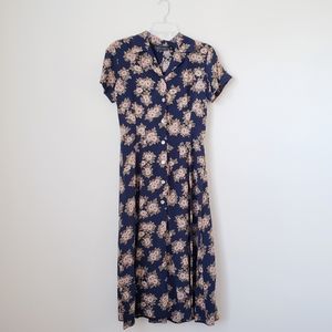 Vintage floral button up dress